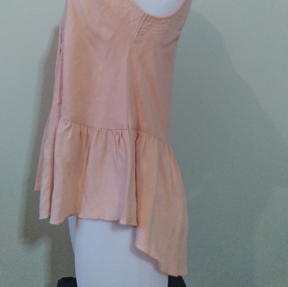 Pretty Sleeveless Button Up,High-Low Blouse, Pink/Rose - Picture 7 of 12
